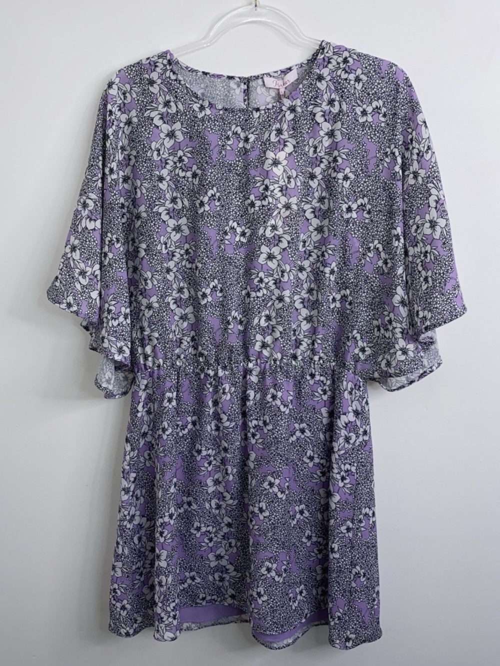 Parker Lyla Lavender Floral Dress Women's Size L Purple Lined Lightweight NWT